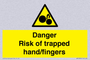 Danger Risk of trapped hand/fingers